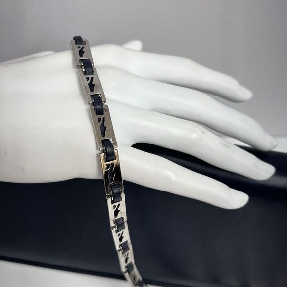 Vintage Salvatore Ferragamo Leather‎ Shoulder Bag or Clutch Navy Blue Rectangle - Picture 3 of 15